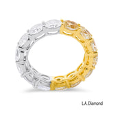 Half Diamond and Half Fancy Yellow Diamond Eternity Band